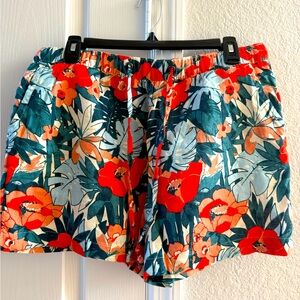 C&C California Red and Green Floral Women's Shorts